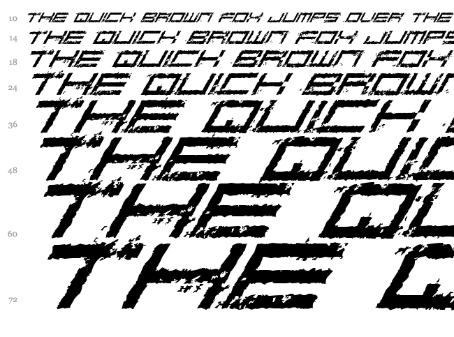 Rusting Robotica font waterfall
